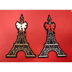 Aplikacja wieża eiffla z klejem (złota)